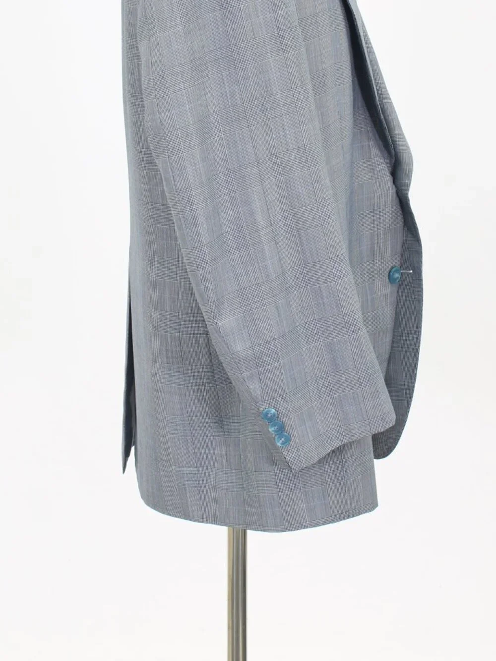 Bespoke 44R 38x30 Gray Full Suit 2-Button Check R969